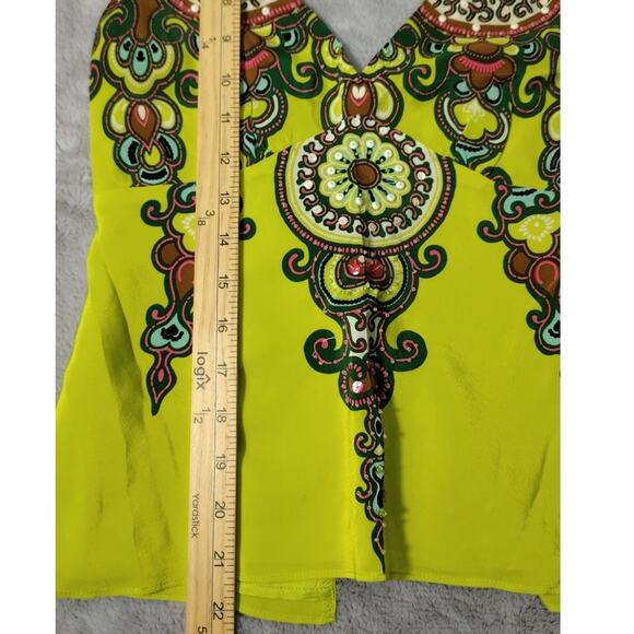 Nanette Lepore Shirt Womens Size 4 Vintage Silk Beaded Green Halter Top BOHO - Picture 4 of 8